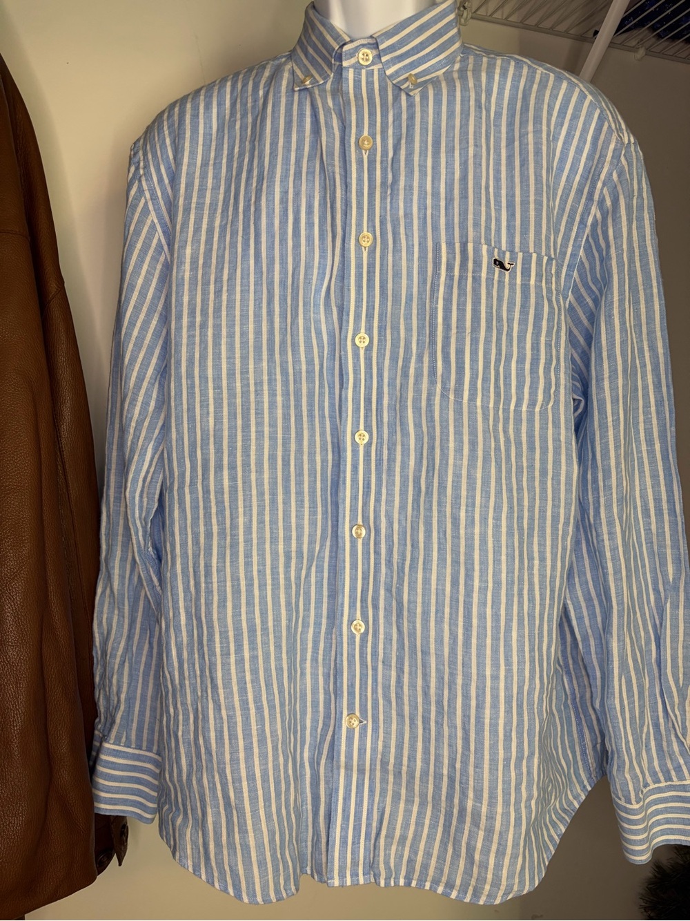 Vineyard Vines Blue and White Striped Button-Down Shirt